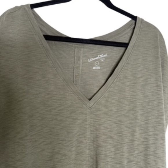 NWT Universal Thread A-line Front Lower Split Cap Sleeve Maxi Olive Dress Size L - Picture 3 of 9